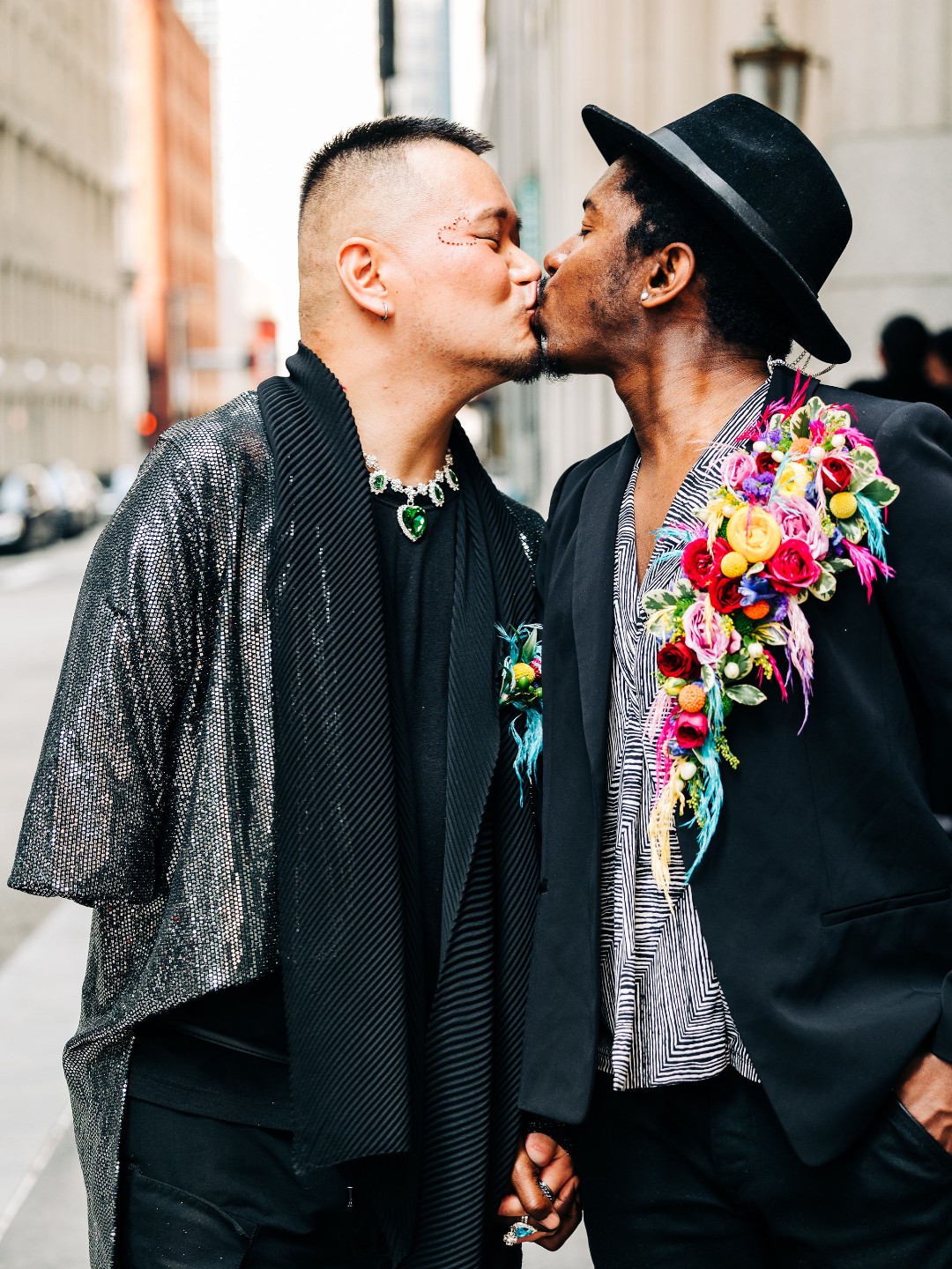 Even the food at this colorful wedding is glamorous