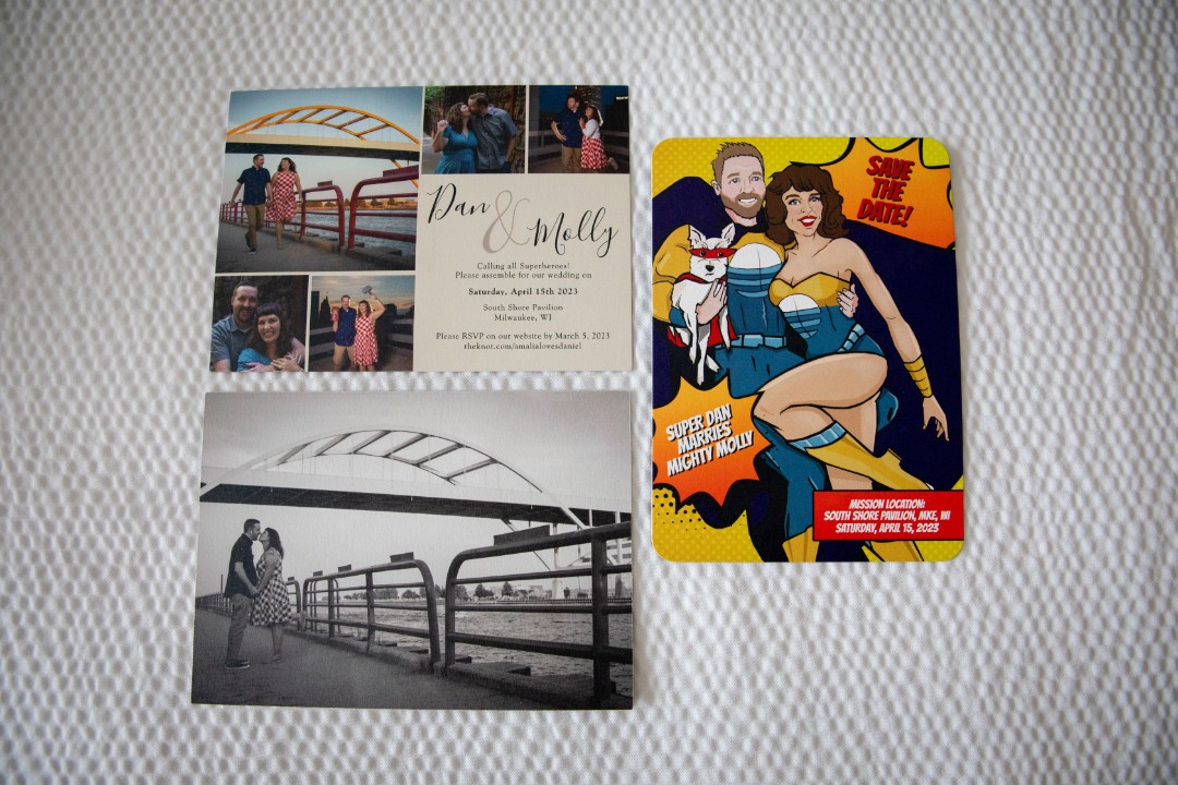 Our comic book wedding at a glance: