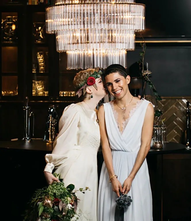 This gender fluid wedding dress photo shoot gives zero fucks about the gender binary