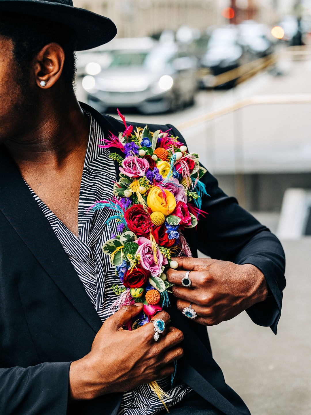 This colorful wedding boutonniere is GIVING