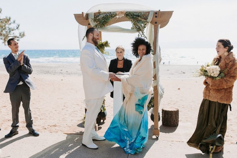 This Enchanting Blue Dress At A Lakeside Wedding Left Us Breathless