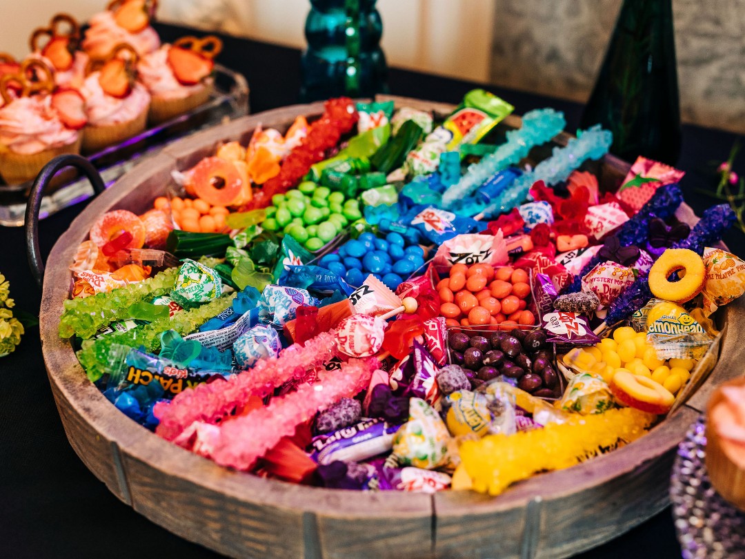 Even the food at this colorful wedding is glamorous