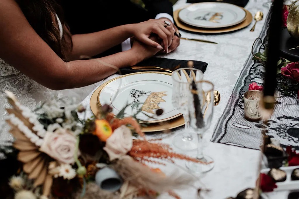 Vendors who worked on this styled shoot full of Ghoulishly Chic Halloween Wedding Ideas: