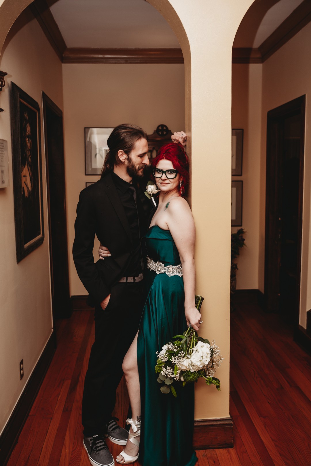 See more of this green wedding dress at the alternative atheist wedding: