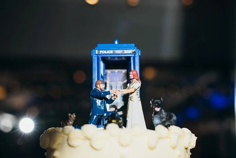 Make it look like your tiny cake toppers arrived in a tiny TARDIS