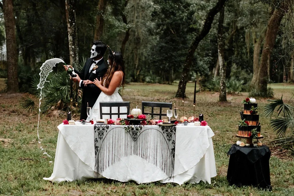 Vendors who worked on this styled shoot full of Ghoulishly Chic Halloween Wedding Ideas: