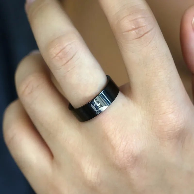 Black wedding ring with NO stones