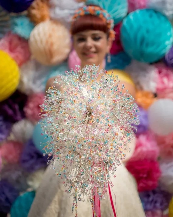 Bead & pearl wedding bouquets