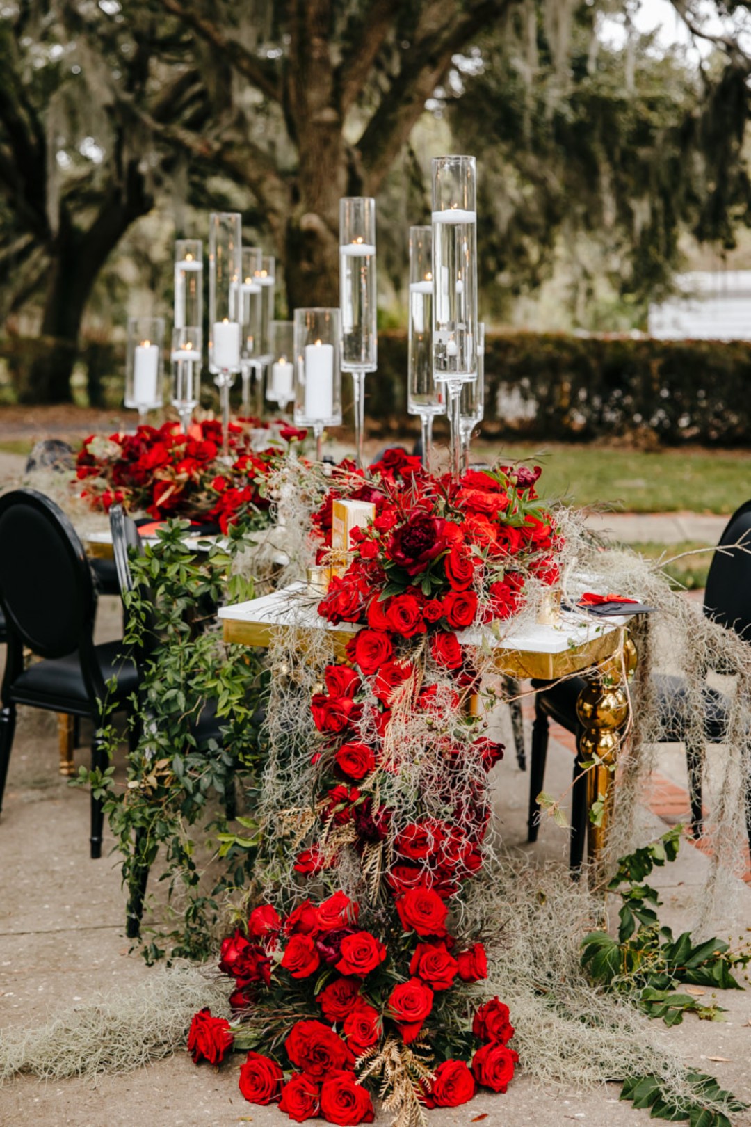 This vampire wedding decor combines gothic glam with classic New Orleans.