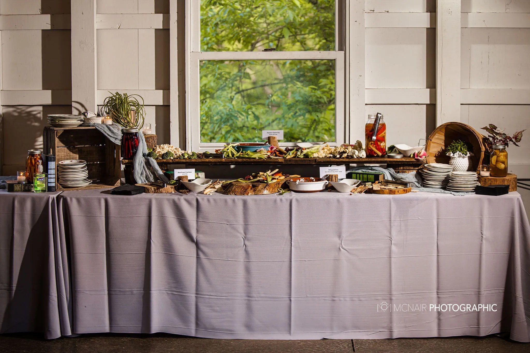 This sustainable wedding had farm-to-table catering and compostable bar cups!