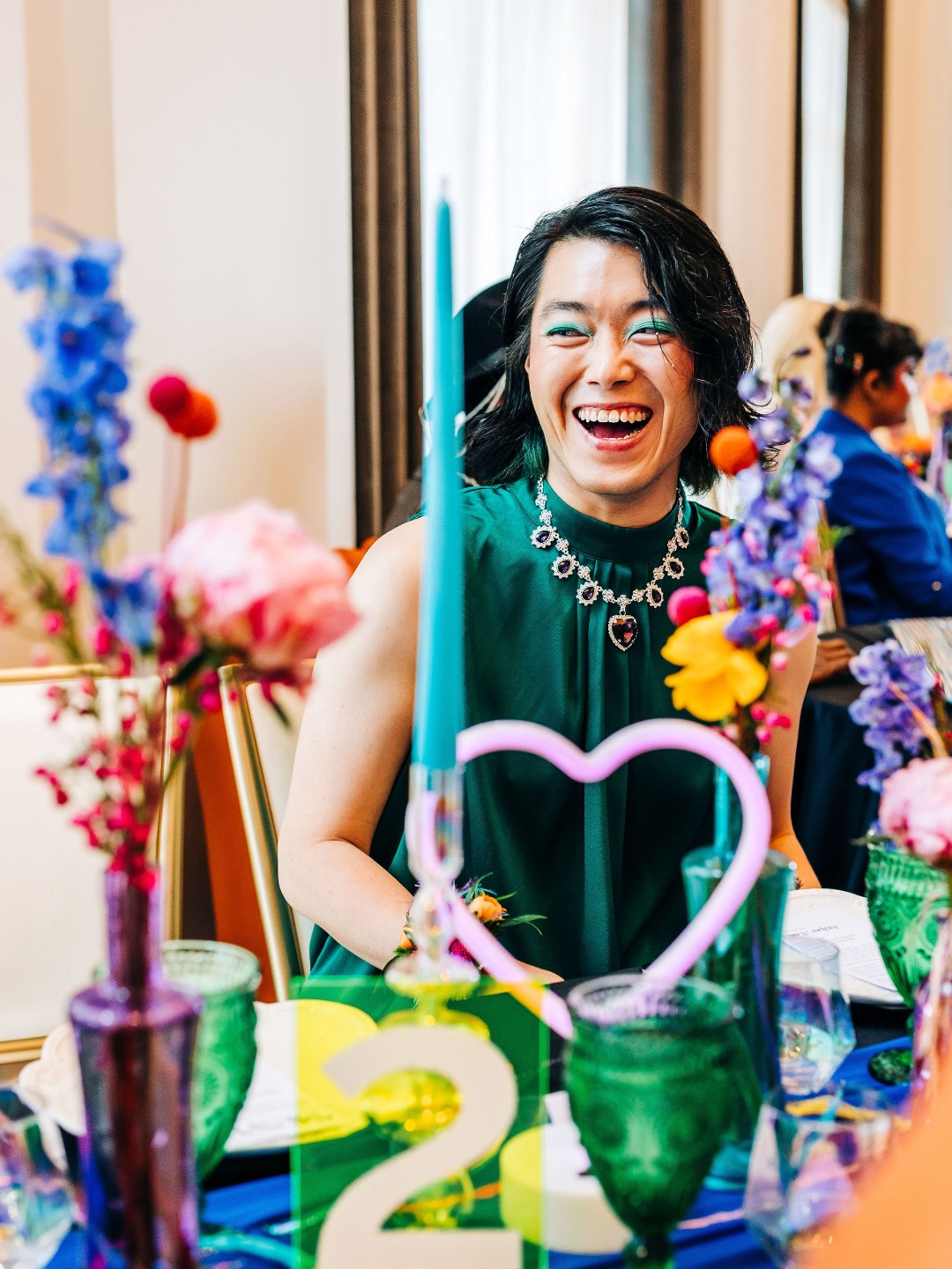 Even the food at this colorful wedding is glamorous