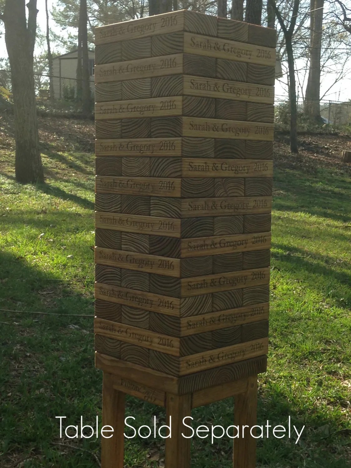 Giant Jenga (with custom names!) is really fun for the newlyweds and their wedding party to play