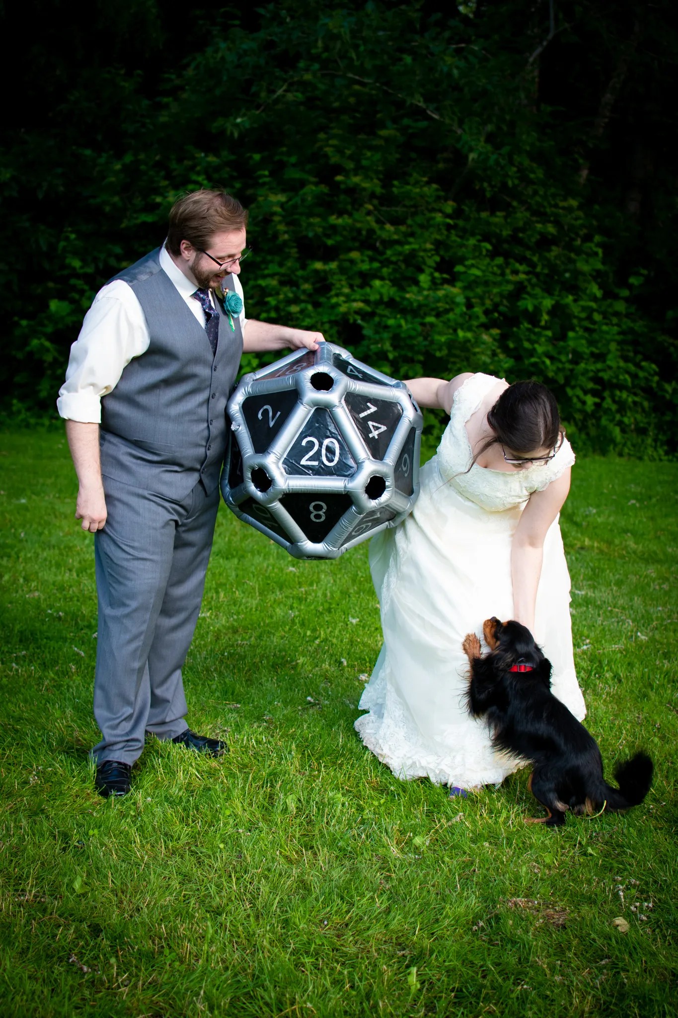 Tell us about the D20 kissing game you played at your post-elopement party!