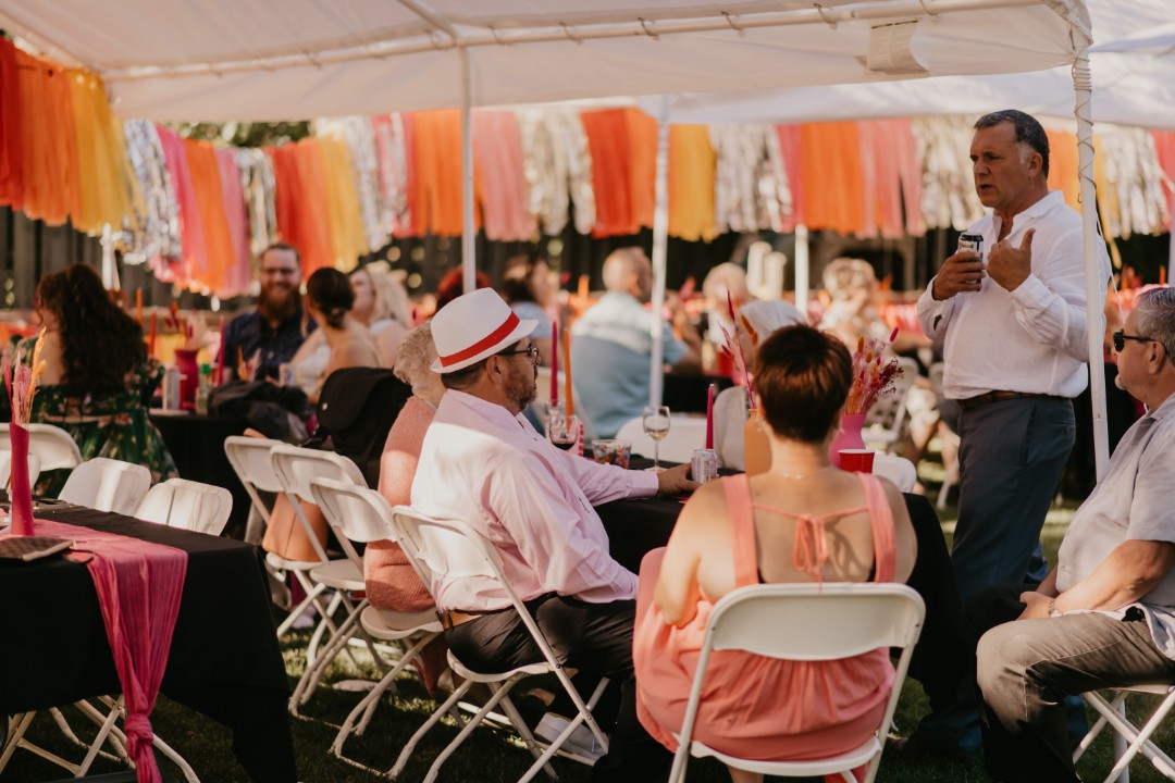 A casually elegant BBQ wedding in their own backyard