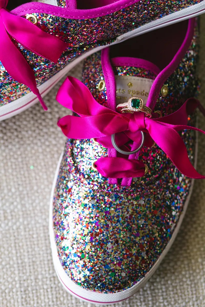 Shiny and sparkly wedding shoes