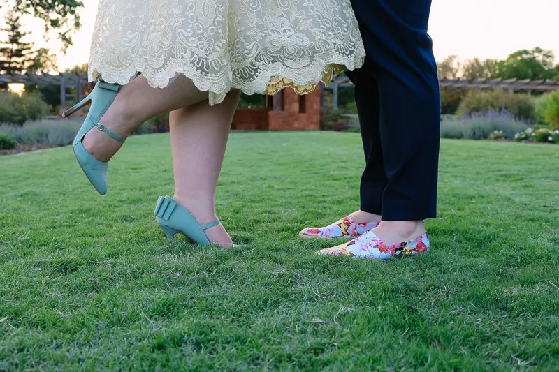 Blue wedding shoes