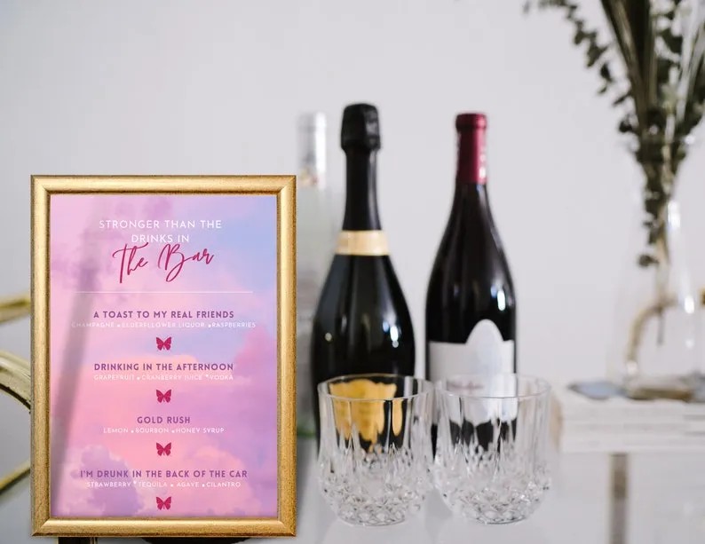 Different album, but what about a Taylor Swift-themed wedding bar?