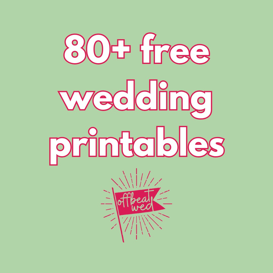 50+ MORE free wedding printables and DIY wedding downloads