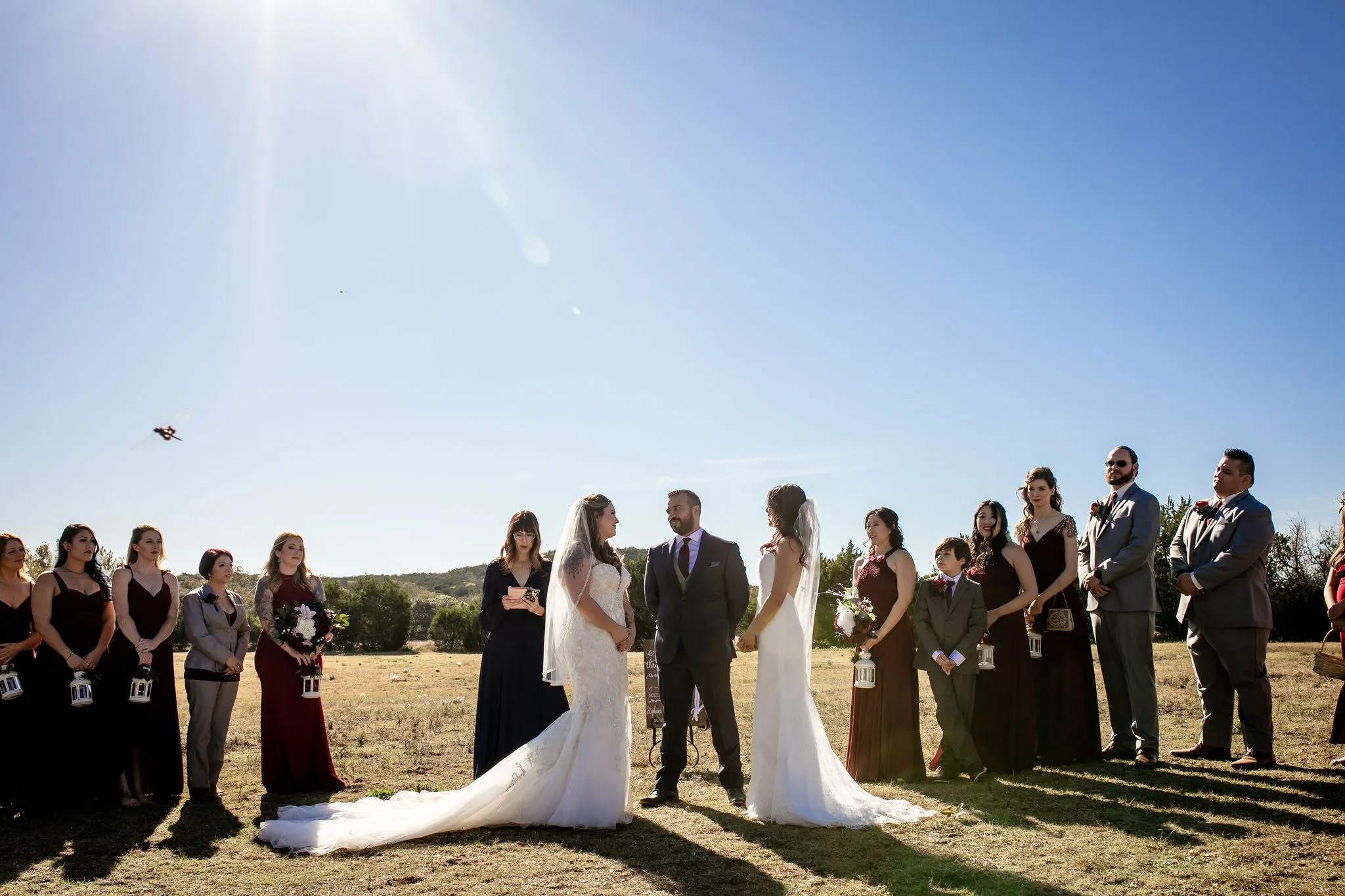 Polyamorous triad wedding ceremony