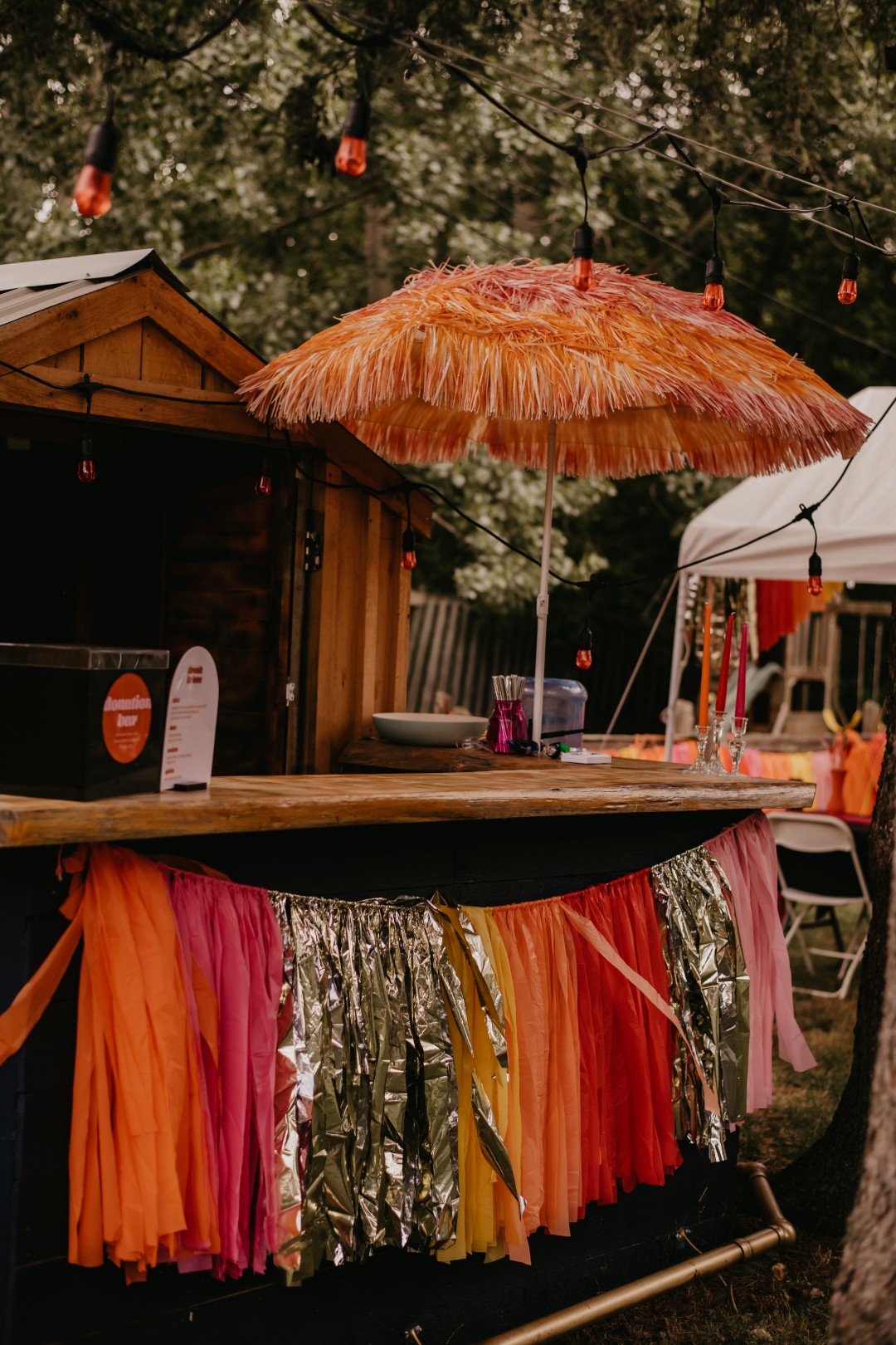 Tell us about the colorful disco wedding reception: