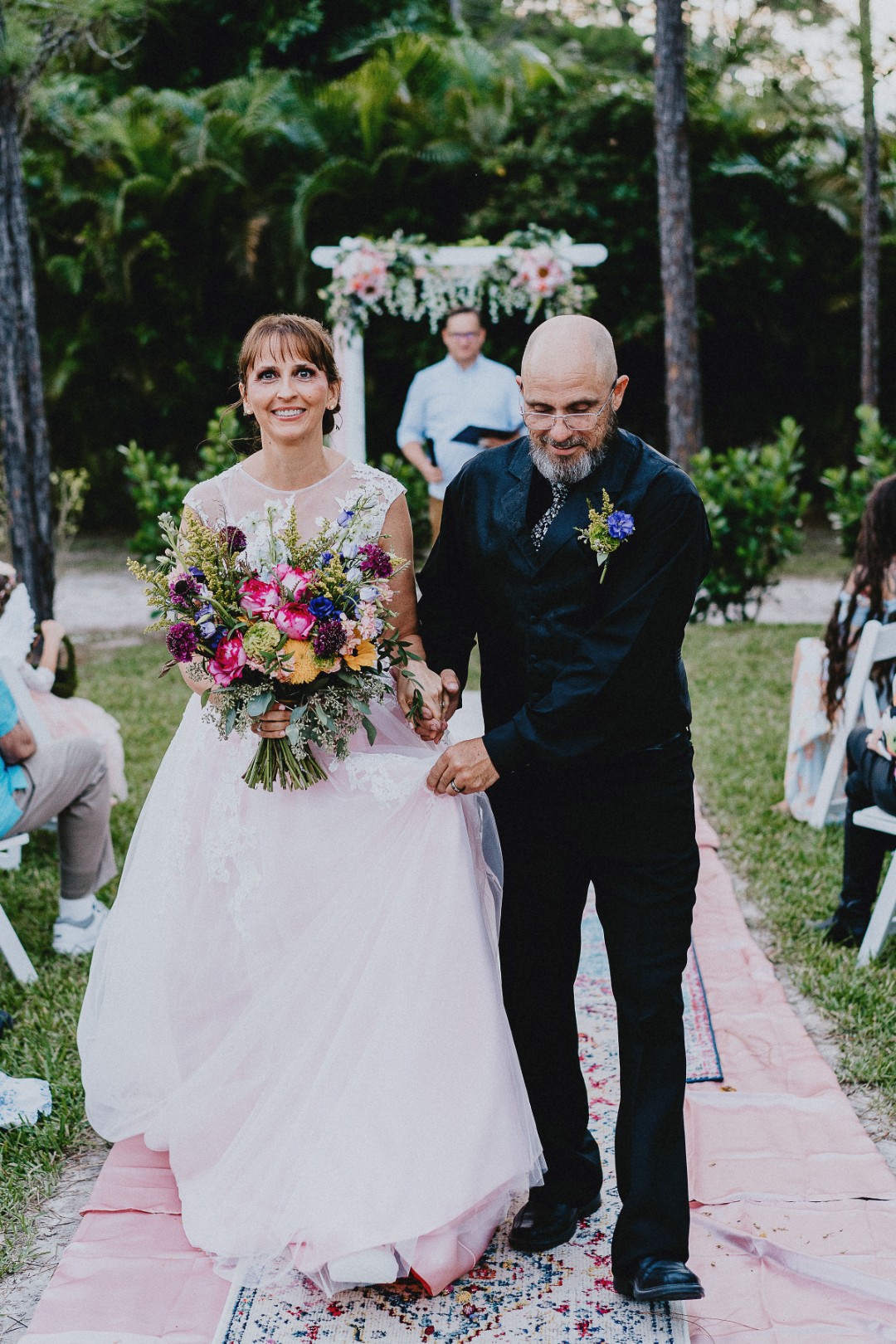 When a pink prom dress slays as a pink wedding dress…