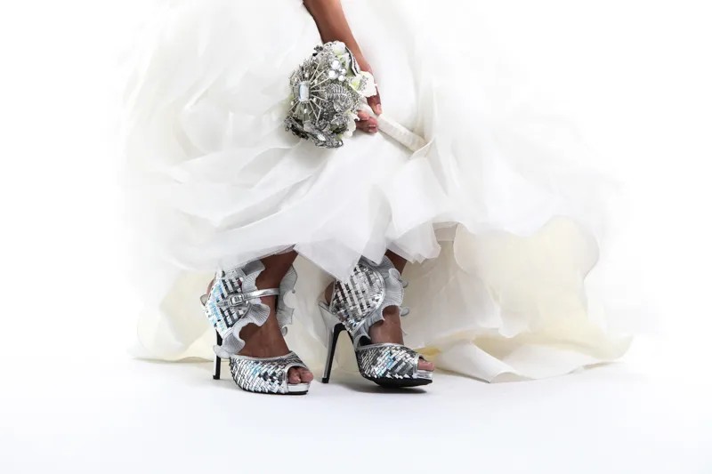 Shiny and sparkly wedding shoes