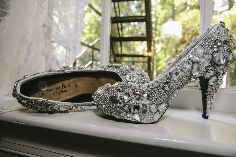 Shiny and sparkly wedding shoes