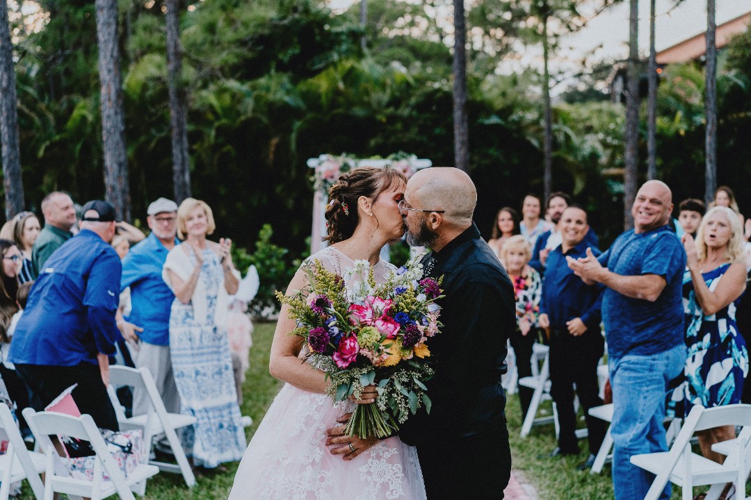 When a pink prom dress slays as a pink wedding dress…