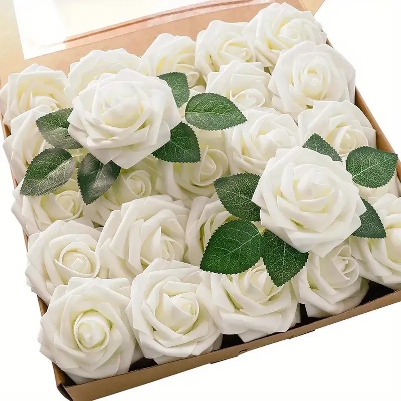 25pcs Artificial Roses Flowers