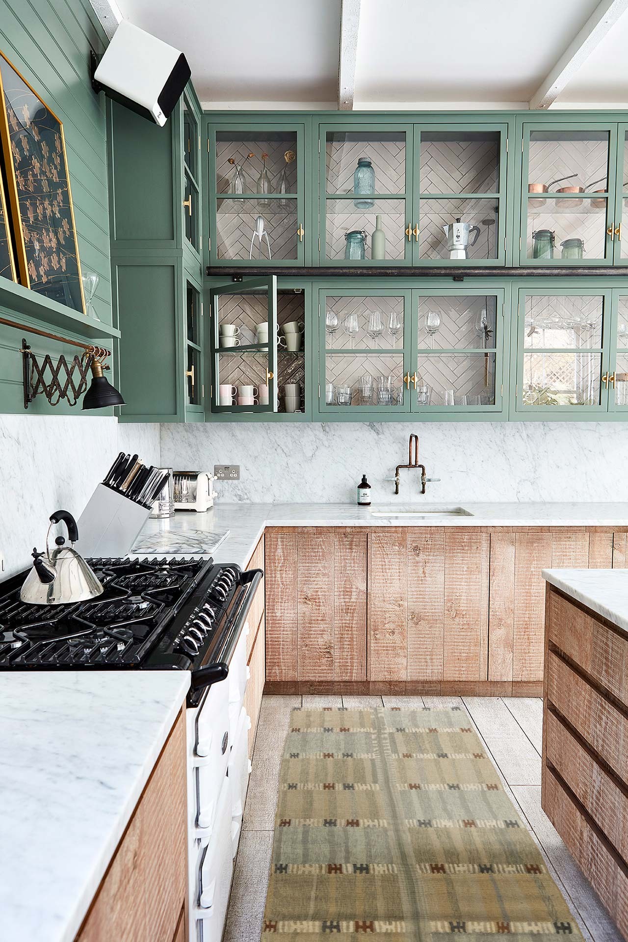 Wood-Toned Kitchen Cabinets