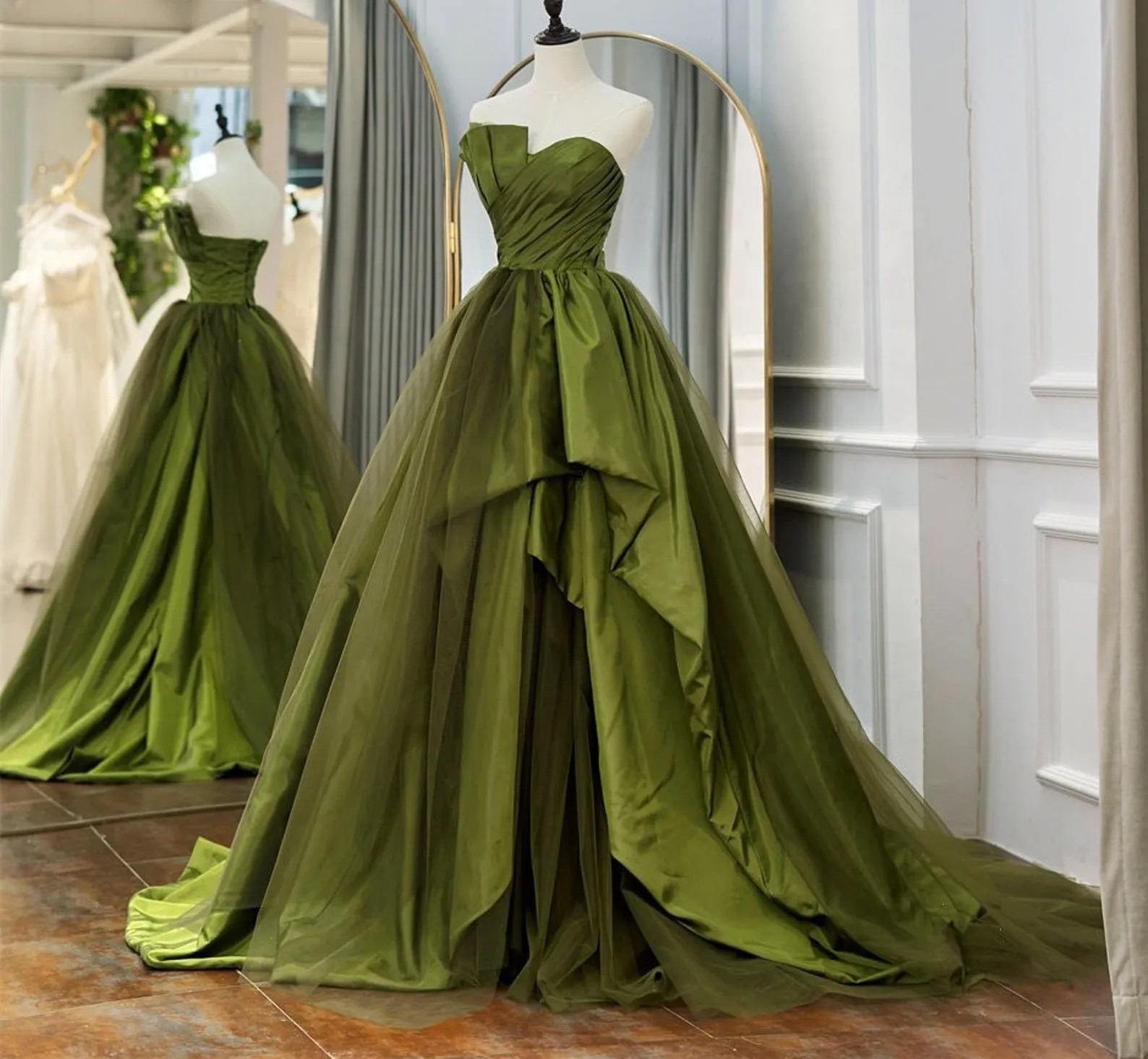 Forest green wedding dresses