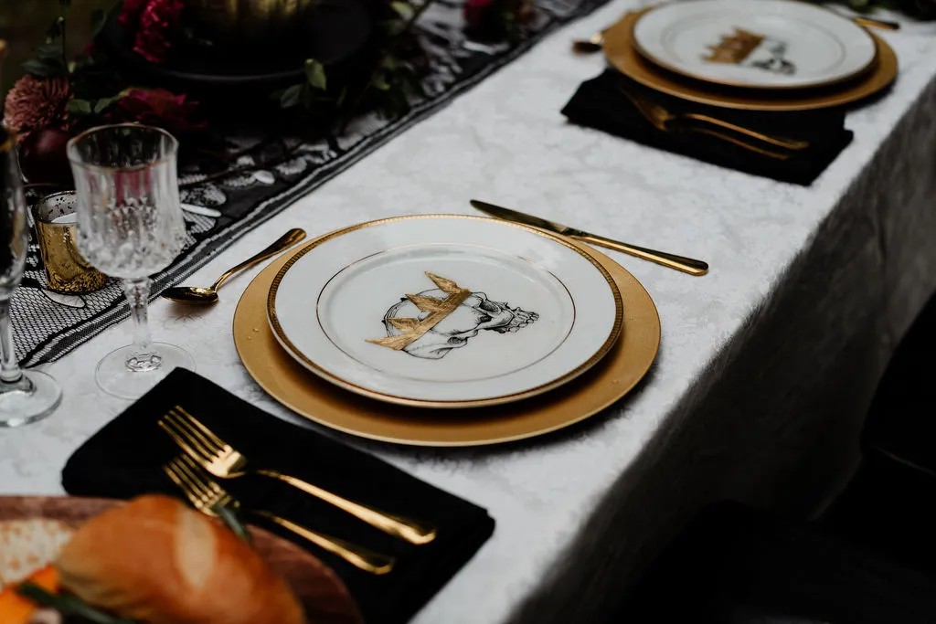 Vendors who worked on this styled shoot full of Ghoulishly Chic Halloween Wedding Ideas: