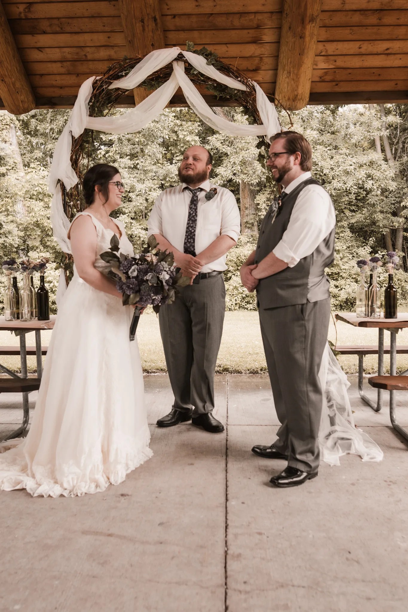 Tell us about the ceremony at your post-elopement party: