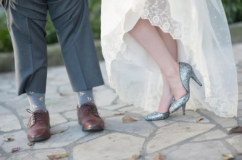 Shiny and sparkly wedding shoes