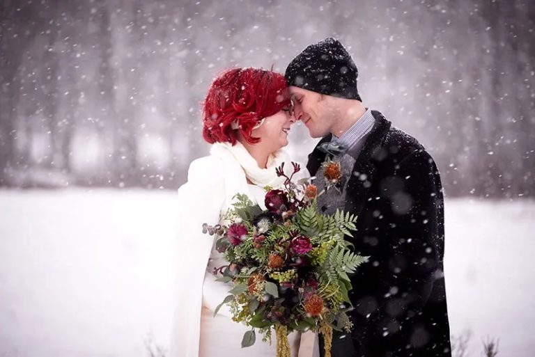 A Frostbitten Canadian National Park Elopement (With Bison!)