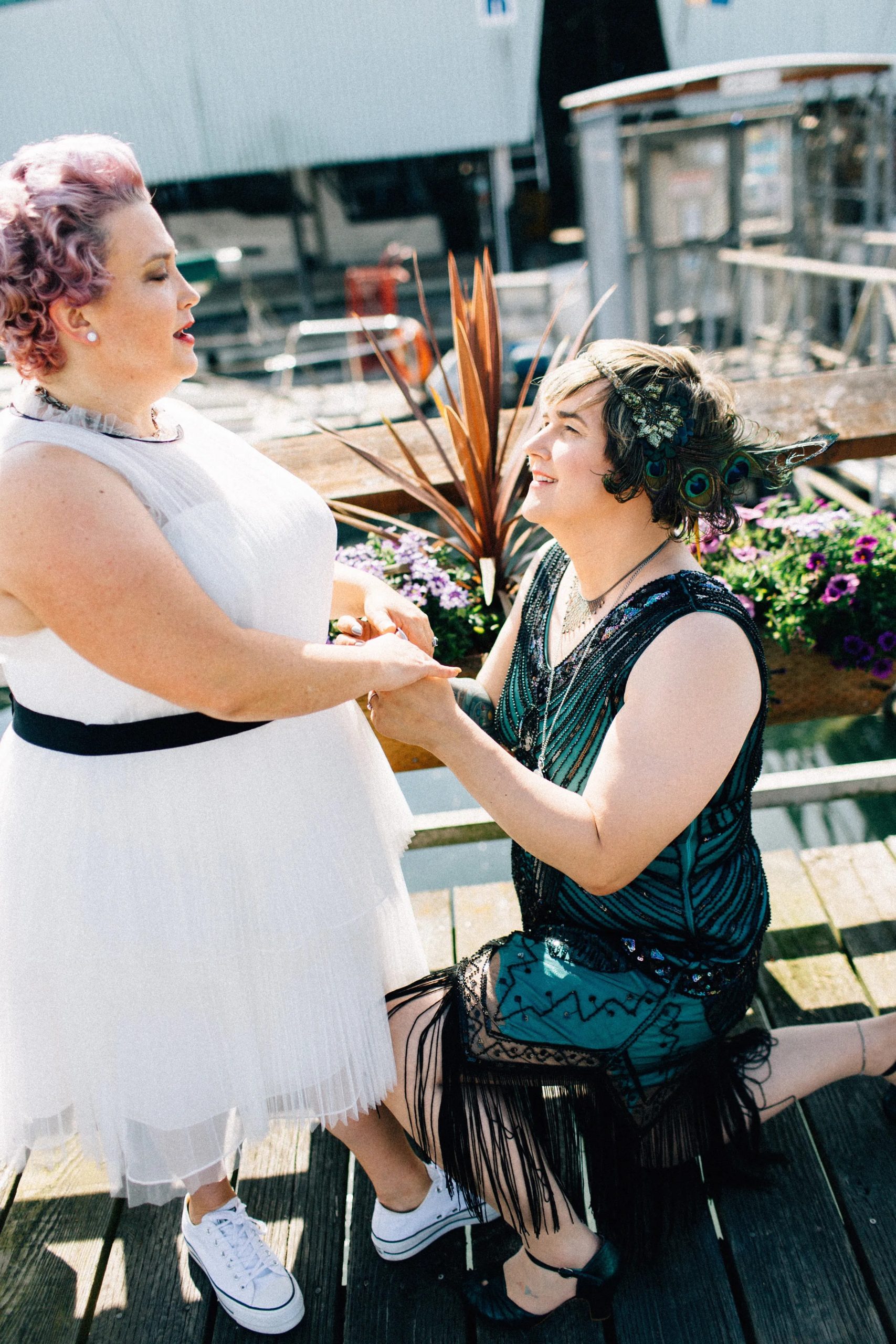 A quirky time travel transgender lesbian wedding