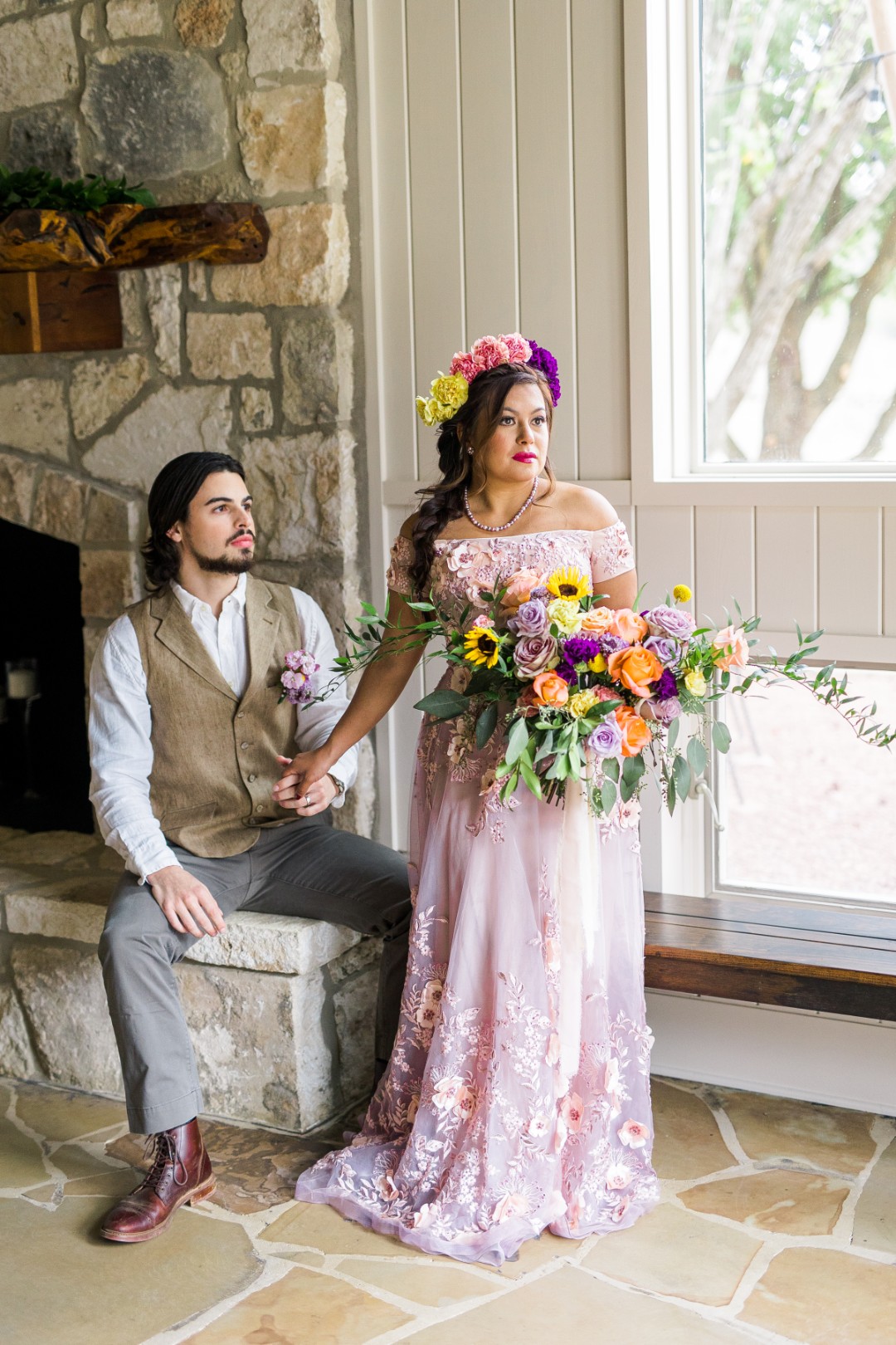 And can we talk about this purple wedding dress with 3D flower details?