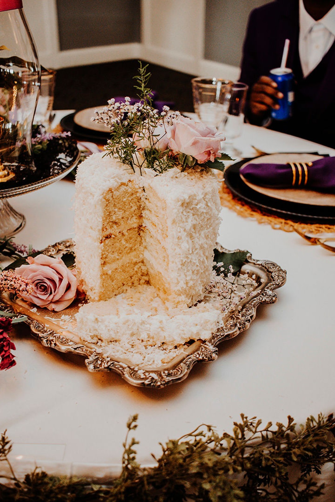 Even this cake understood the purple wedding assignment.