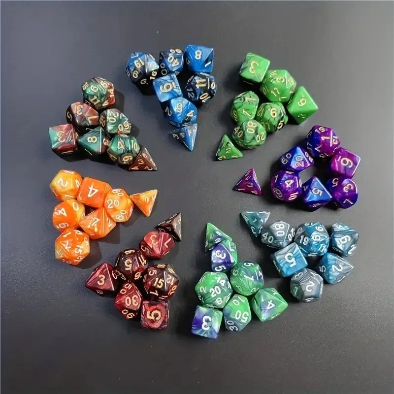 7 Pieces 1 Set DND Galaxy Style DND Dice Set