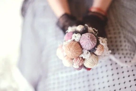 Fabric and felt alternative wedding bouquets