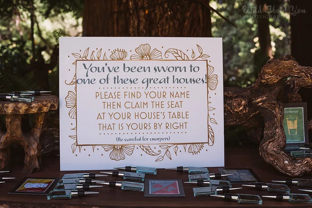 The redwood wedding decor