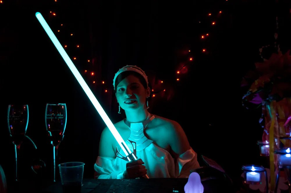 A bride and her light saber shall never be parted