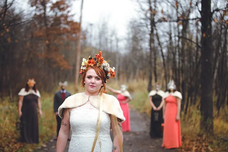 Animal masks and costumes at this eerie-as-hell Wicker Man wedding