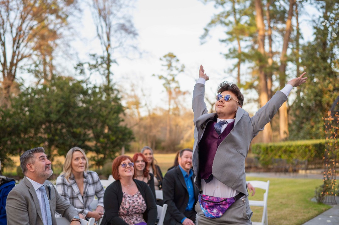 Bring on the flower dude with the space-themed fanny pack!