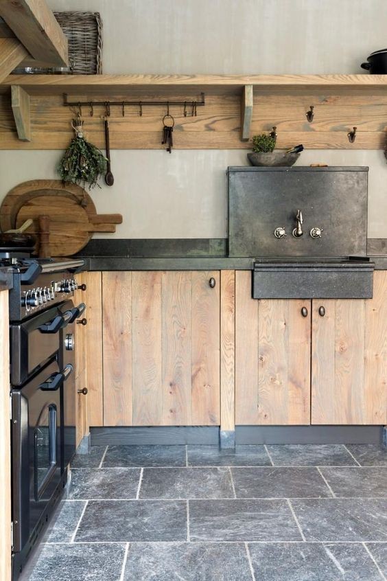 Wood-Toned Kitchen Cabinets