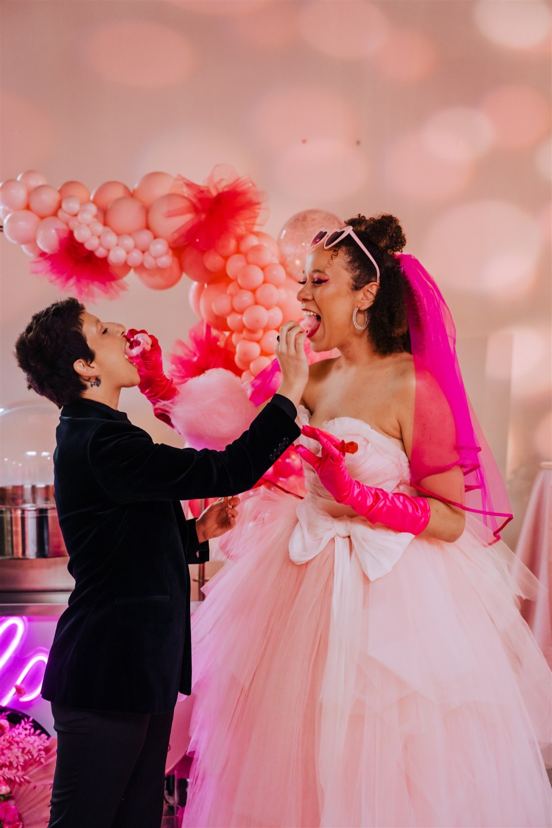 Having a cotton candy cart at your wedding is Barbie-approved!