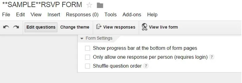 Click the “View responses” button to access these options: