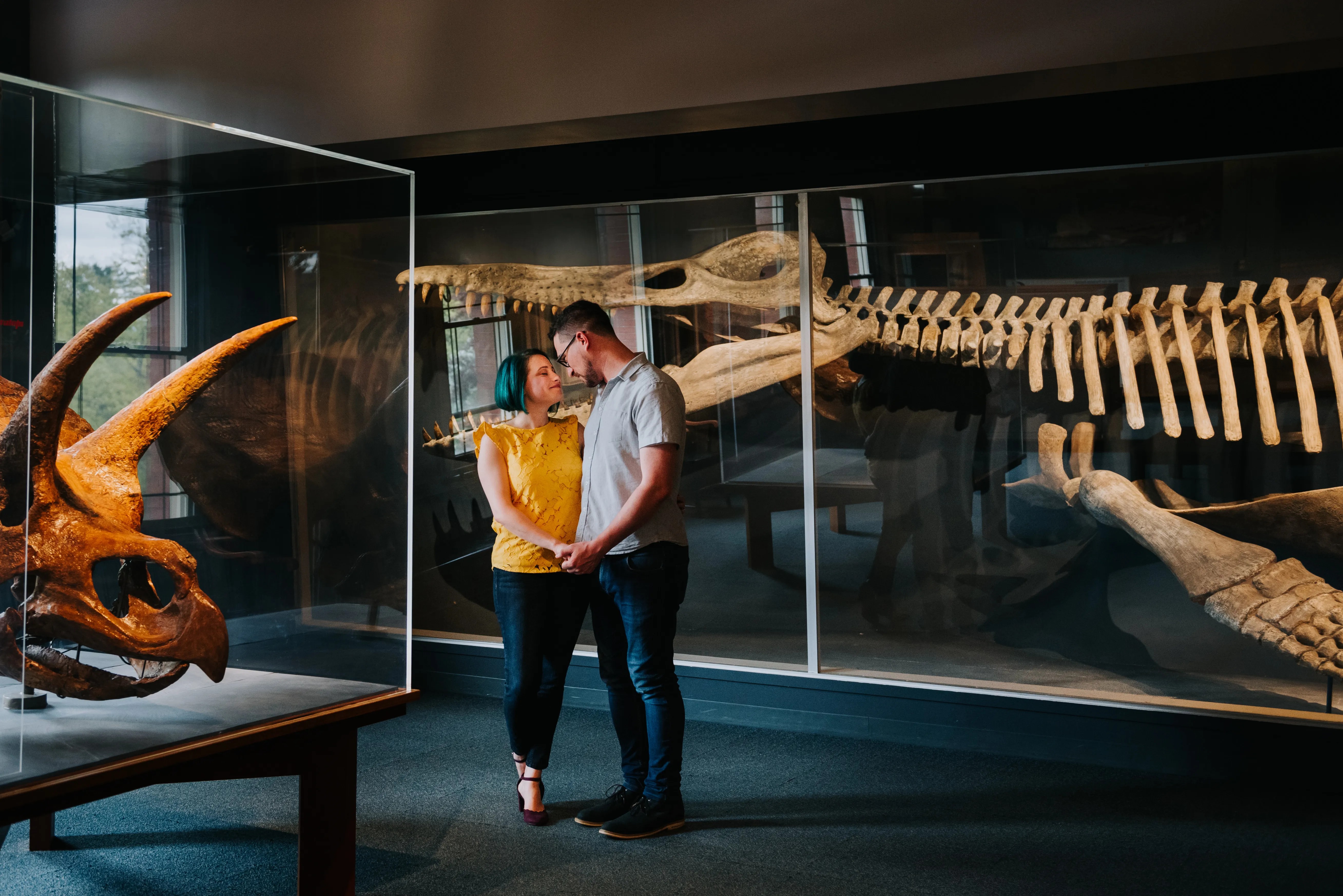 Nerdy engagement shoot idea #7: Express your inner nerd with a natural history museum shoot.