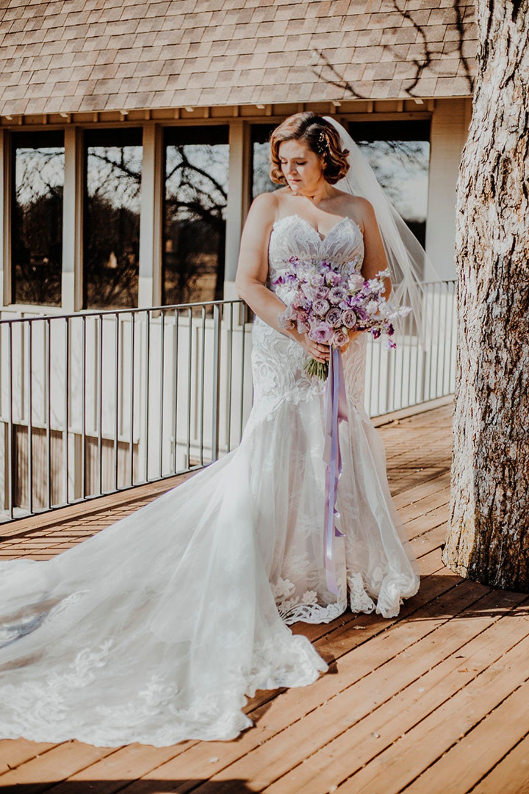 How gorgeous is this purple wedding dress?!